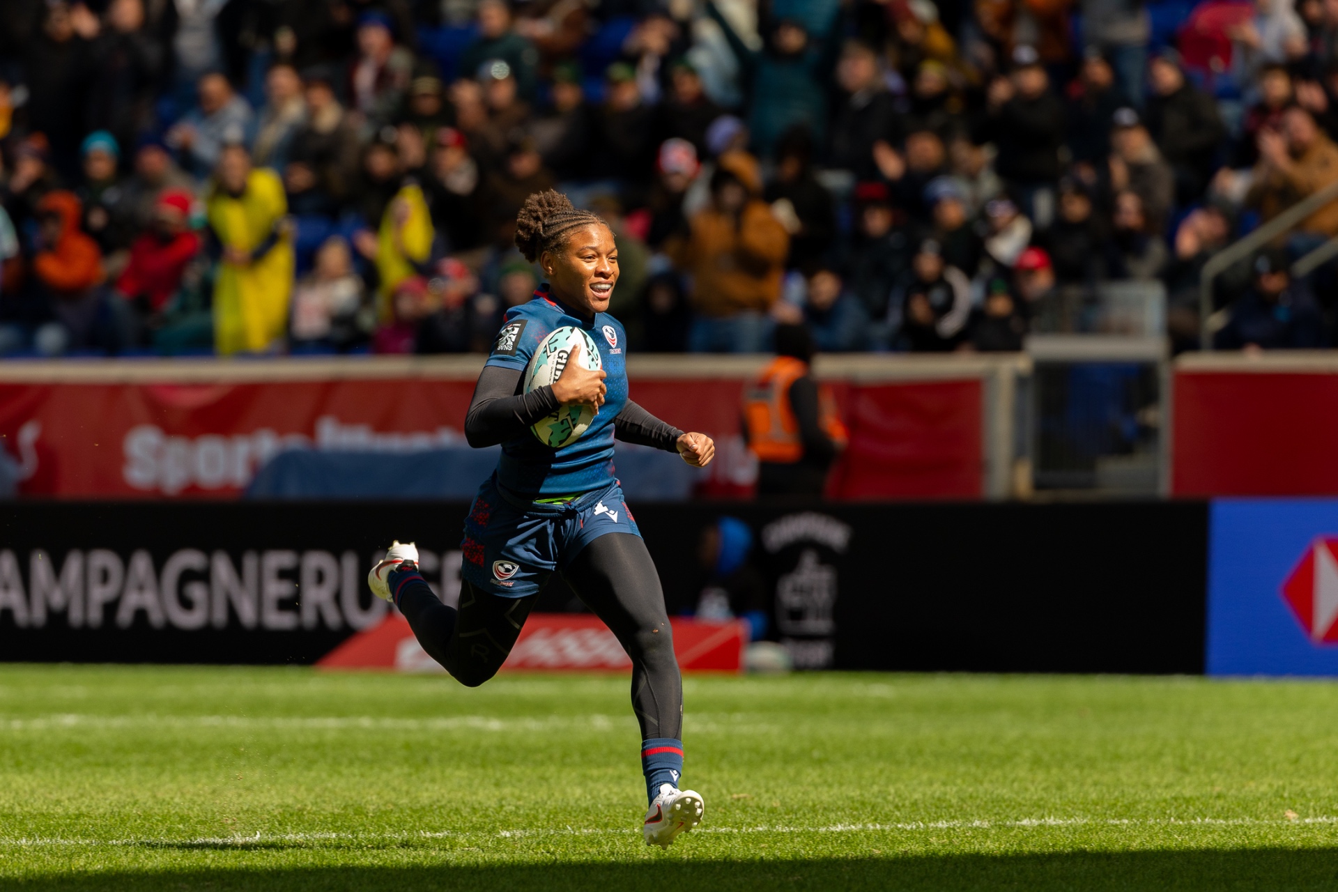 Rugby sevens match action